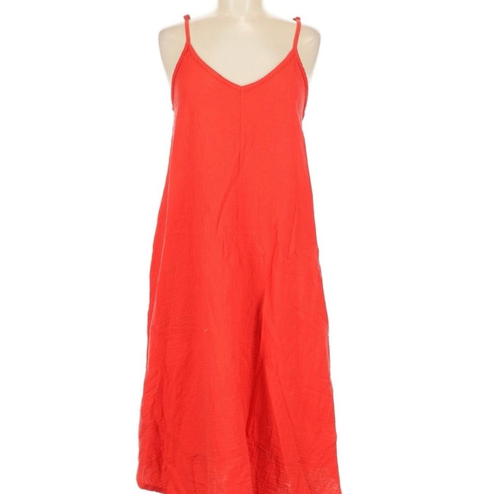bobi Scarlet Spaghetti Strap Dress
